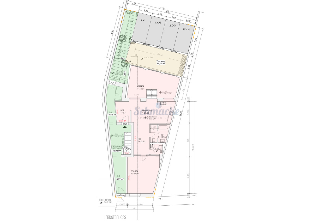 Loftwohnung mit Terrasse, neuwertiger Küche und PKW-Stellplatz im Innenhof, Nähe Werther-Zentrum, 42275 Wuppertal, Erdgeschosswohnung