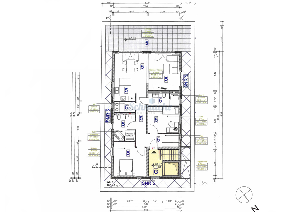 Penthaus-Wohnung mit Garage, barrierefrei in der City mit großer Dachterrasse nach Süd-West - Photo 3